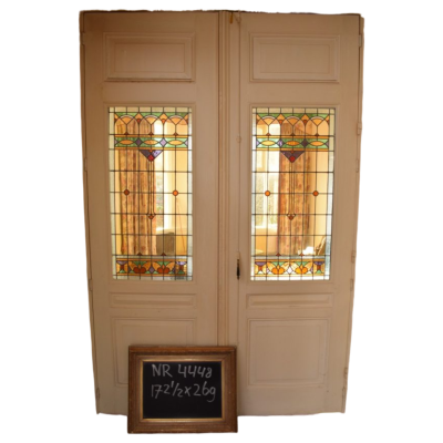 Porch doors with stained glass No. 4448