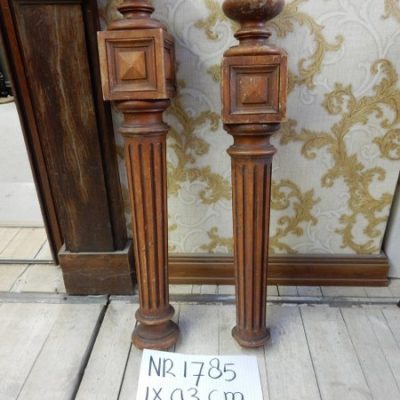Two wooden stair posts No. 1785