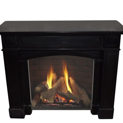 Black marble antique orbital fireplace No. 3128