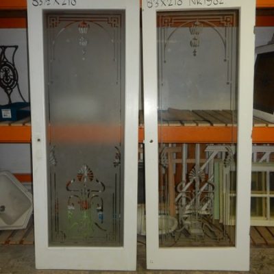 2 panel doors with frosted glass No. 1982 83.5 x 218