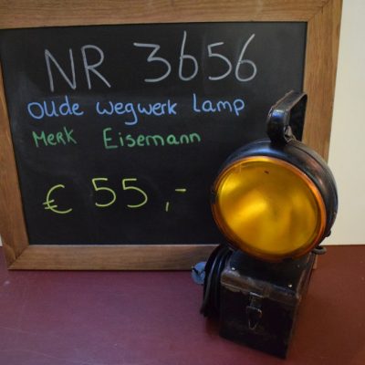 Old roadwork lamp brand Eisenmann No. 3656