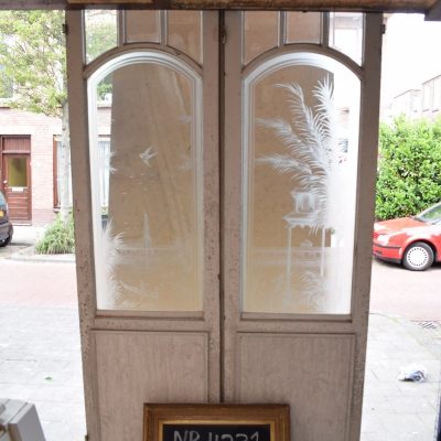 Portal doors with etched glass No. 4231