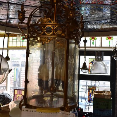 Classic Gold Pendant Lamp with Glass Shade - No. 4474