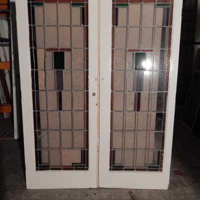 White stained glass door (158x209cm) - No. 1508