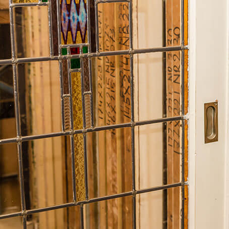 Stained glass sliding doors