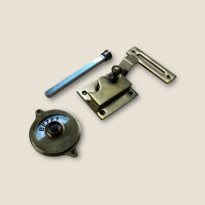 Toilet Slot Vrij Bezet Messing met Emaille – Antiek Verouderd