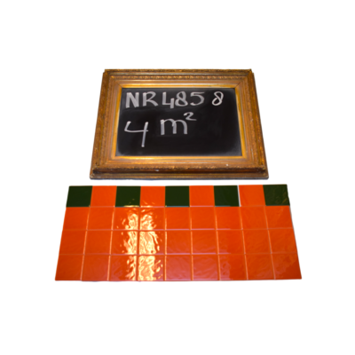 Old Unused Wall Tile 4m² - Orange - No. 4858