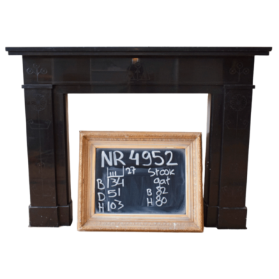 Art Nouveau Black Marble Fireplace - 134x103cm NR. 4952