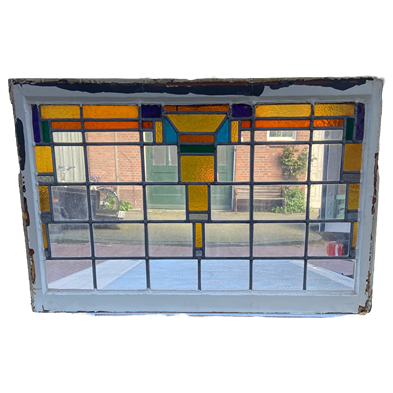 Ornate Stained Glass Window 110x71 cm - No. 4962