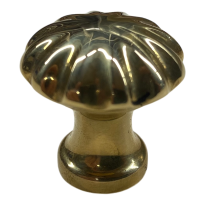 Furniture knob flower unpainted brass 25mm