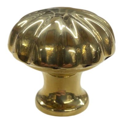 Furniture knob flower unpainted brass 30mm