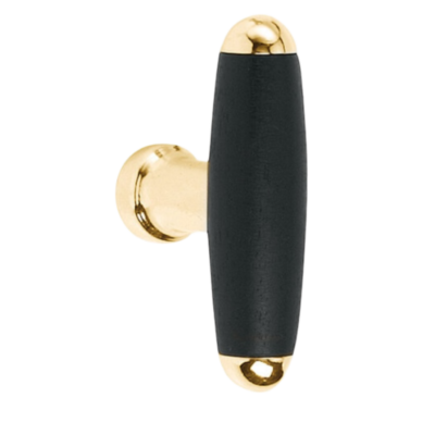 solid furniture knob Timeless 1932M brass unlacquered/ebony