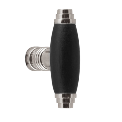 Furniture knob TIMELESS 1934M solid bright nickel/ebony