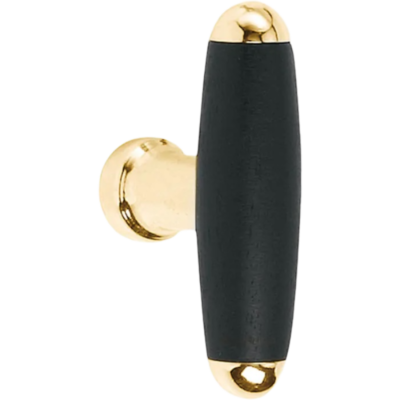 Furniture knob TIMELESS 1932M solid brass unpainted/ebony wood