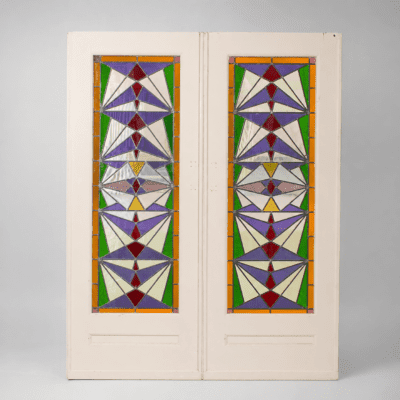 Stained glass sliding doors