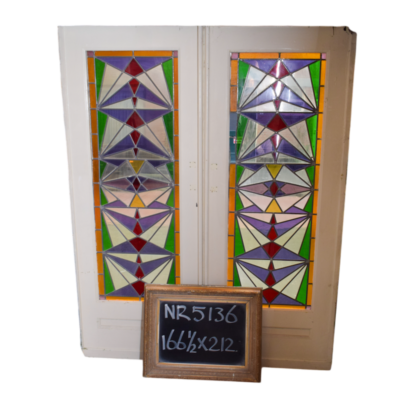 Stained glass sliding door - 166,5x212 cm No. 5136