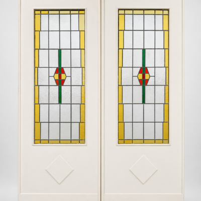 Antieke glas in lood schuifdeuren | Set van twee | Artikelnummer 5402